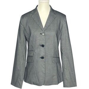 Talbots Womens Blue Cotton Blend 3-Button Blazer Jacket Size 6L NWT 34580225